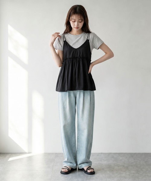 aimoha(アイモハ)の「レイヤードトップスセット(Tシャツ/カットソー・レディース・ライトグレー・M)」の9枚目の写真