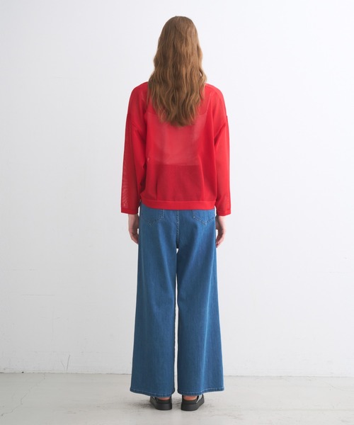 three dots(スリードッツ)の「スリークシアー カーディガン(カーディガン/ボレロ・レディース・ブラック/ネイビー/グレー系その他/レッド・SMALL)」の16枚目の写真