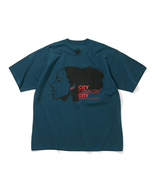 CITY COUNTRY CITY（シティーカントリーシティー）の「CITY COUNTRY CITY / シティーカントリーシティー LISTEN TO THE SWEET TA（Tシャツ/カットソー・メンズ・ホワイト/ネイビー・MEDIUM/SMALL/LARGE）」の2枚目の写真