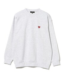 【ユニセックス・ウォッシャブル】ハートロゴ ワンポイント プルオーバースウェット