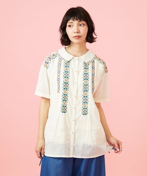 Jocomomola(ホコモモラ)の「Cruzar フラワーインド刺繍ブラウス(シャツ/ブラウス・レディース・ブラック/アイボリー・40)」の19枚目の写真