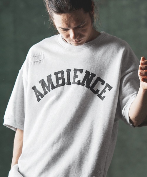 【新品】GLIMCLAP(グリムクラップ)半袖ダメージスウェットM OFFWHI ブランド古着】スウェットカットソー（スウェット）｜GLIMCLAP（グリム