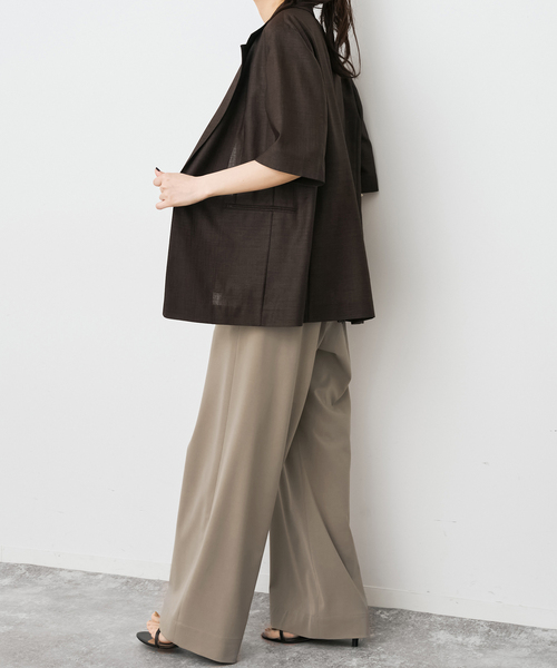 Spick & Span(スピックアンドスパン)の「《WEB限定 / 追加3》ドライストレッチイージーパンツ(スラックス・レディース・ベージュ/ブラック・34/40/38/36)」の19枚目の写真