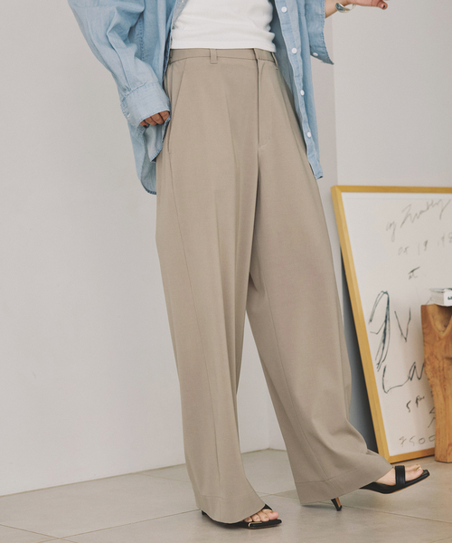 Spick & Span(スピックアンドスパン)の「《WEB限定 / 追加3》ドライストレッチイージーパンツ(スラックス・レディース・ベージュ/ブラック・34/40/38/36)」の21枚目の写真