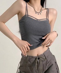カップ付きダブルストラップキャミソール