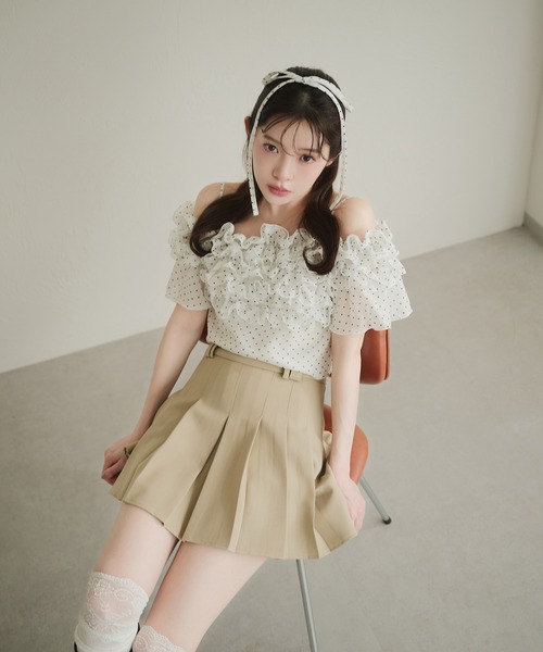 fupel(フぺル)の「2way frill blouse / 2wayフリルブラウス(シャツ/ブラウス・レディース・オフホワイト/ライトブルー・FREE)」の22枚目の写真