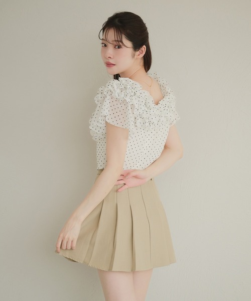 fupel(フぺル)の「2way frill blouse / 2wayフリルブラウス(シャツ/ブラウス・レディース・オフホワイト/ライトブルー・FREE)」の4枚目の写真