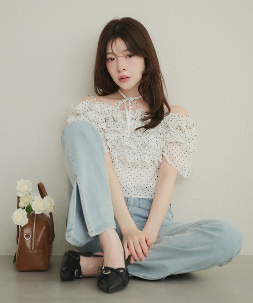 fupel(フぺル)の「2way frill blouse / 2wayフリルブラウス(シャツ/ブラウス・レディース・オフホワイト/ライトブルー・FREE)」の18枚目の写真