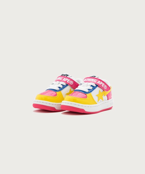 A BATHING APE(アベイシングエイプ)の「BAPE STA KIDS #2(スニーカー・キッズ・ピンク/グリーン/レッド・14.0cm/12.0cm/16/13.0cm)」の2枚目の写真