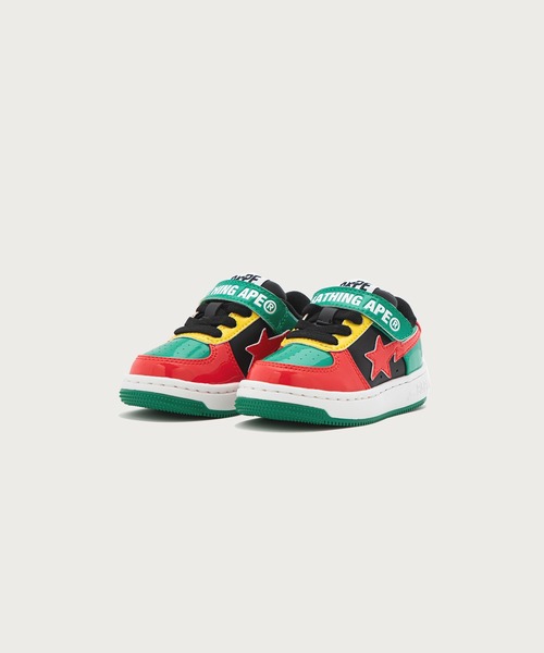 A BATHING APE(アベイシングエイプ)の「BAPE STA KIDS #2(スニーカー・キッズ・ピンク/グリーン/レッド・14.0cm/12.0cm/16/13.0cm)」の1枚目の写真