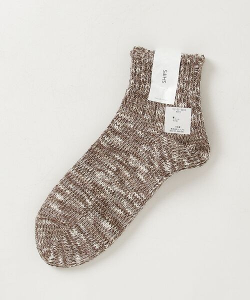 SHIPS（シップス）の「SHIPS:LOW GG SLUB MIX QUARTER（ソックス/靴下・メンズ・グレー/ネイビー/ブラウン/グリーン・ONE SIZE）」の2枚目の写真