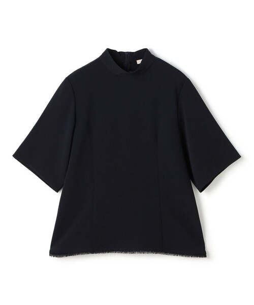 DES PRES(デ・プレ)の「ライトダブルクロス ハーフスリーブブラウス(シャツ/ブラウス・レディース・ホワイト/ブラック/ブラウン/ネイビー・FREE)」の4枚目の写真