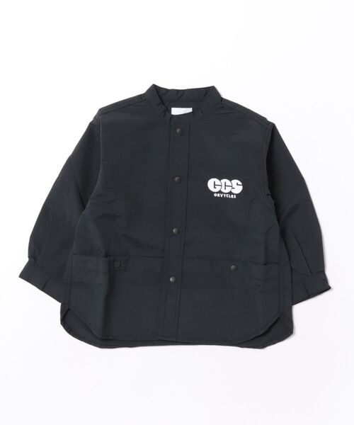 GROOVY COLORS(グルービーカラーズ)の「Light shell Taffeta Bandcollar Shirt(シャツ/ブラウス・キッズ・ブラック・105cm/115cm/125cm)」の1枚目の写真