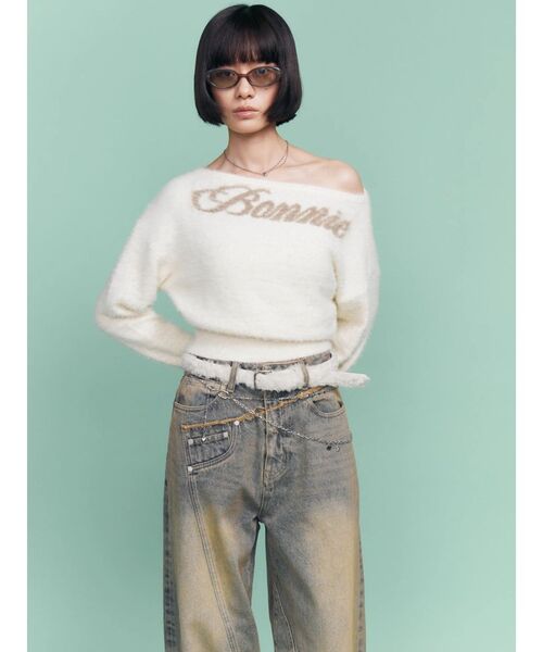 EMODA（エモダ）の「バックレースアップスウィッチングルーズジーンズ（デニムパンツ・レディース・ライトブルー・SMALL/MEDIUM）」の6枚目の写真