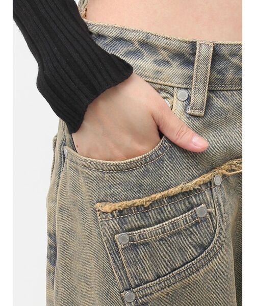EMODA（エモダ）の「バックレースアップスウィッチングルーズジーンズ（デニムパンツ・レディース・ライトブルー・SMALL/MEDIUM）」の14枚目の写真
