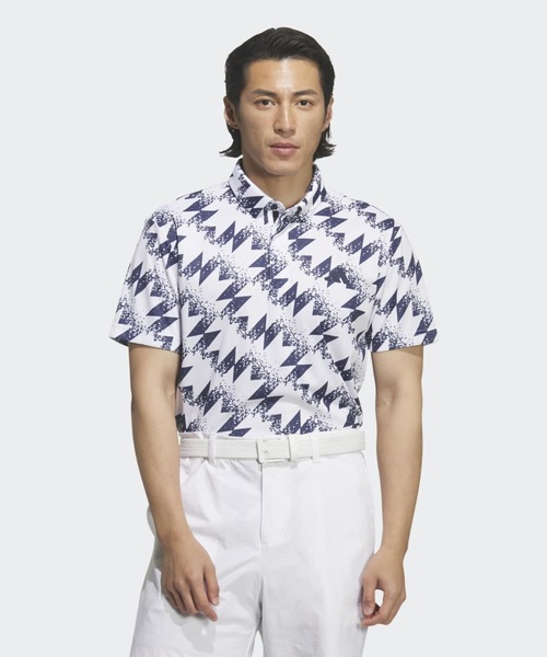 adidas(アディダス)の「AOP半袖ポロ【adidas Golf/アディダスゴルフ】(ポロシャツ・メンズ・ホワイト・SMALL/MEDIUM/LARGE/X-LARGE/XX-LARGE)」の1枚目の写真