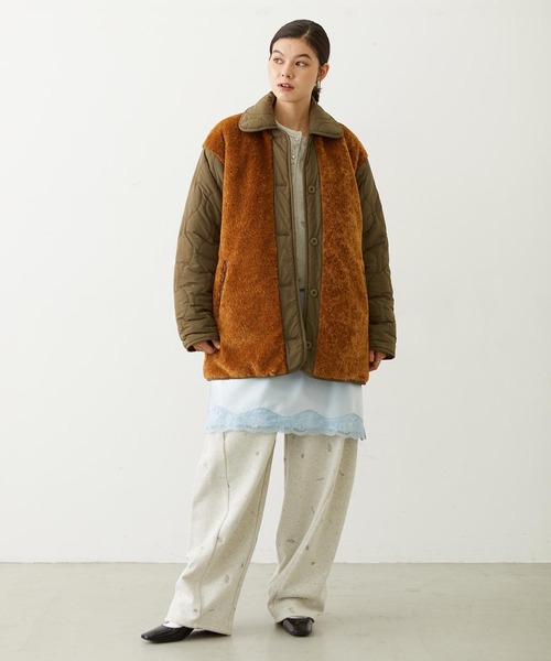 MILKFED.（ミルクフェド）の「EMBROIDERED ROSE SWEAT WIDE PANTS（スウェットパンツ・レディース・オートミール/ネイビー/アッシュ・ONE SIZE）」の15枚目の写真