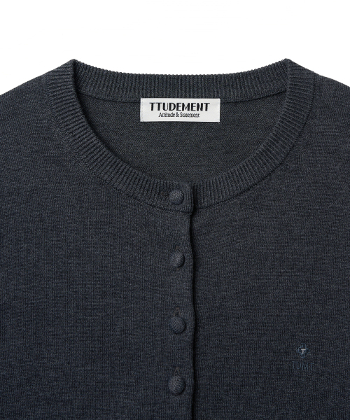 TTUDEMENT（トュードメント）の「DAILY WOOL KNIT CARDIGAN_CHARCOAL（カーディガン/ボレロ・レディース・その他・FREE）」の7枚目の写真