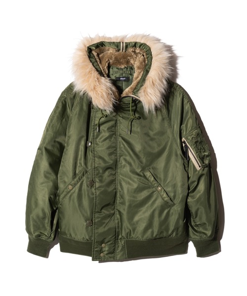 glamb(グラム)の「Luxe Flight Jacket / リュクスフライトジャケット(ミリタリージャケット・メンズ・ワイン/ブラック/カーキ・S/M/L)」の5枚目の写真