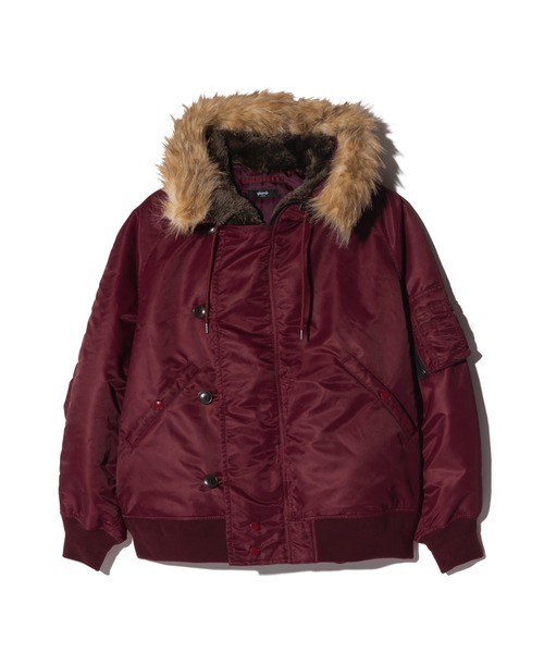 glamb(グラム)の「Luxe Flight Jacket / リュクスフライトジャケット(ミリタリージャケット・メンズ・ワイン/ブラック/カーキ・S/M/L)」の9枚目の写真