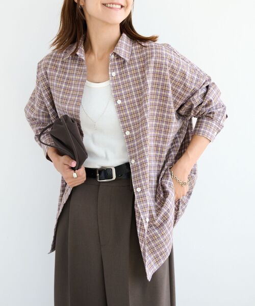 OUTDOOR PRODUCTS（アウトドアプロダクツ）の「チェックシャツ（シャツ/ブラウス・レディース・パープル/ホワイト系その他・FREE）」の16枚目の写真