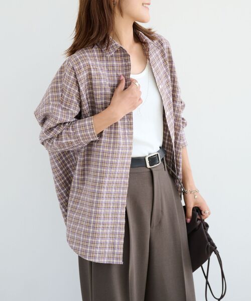OUTDOOR PRODUCTS（アウトドアプロダクツ）の「チェックシャツ（シャツ/ブラウス・レディース・パープル/ホワイト系その他・FREE）」の19枚目の写真