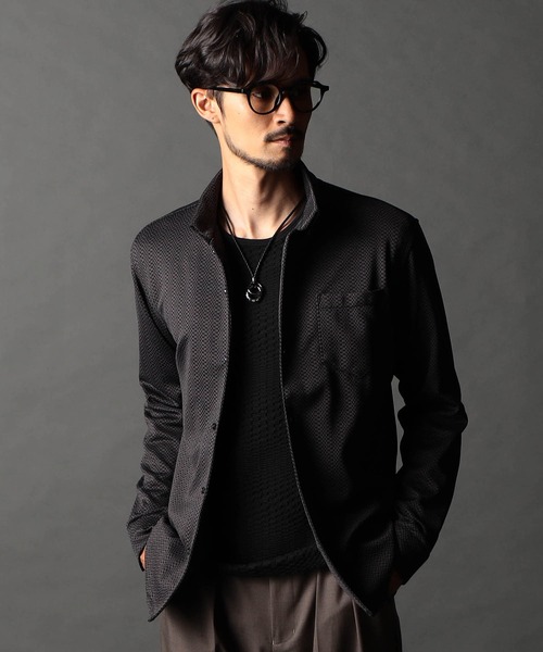 NICOLE CLUB FOR MEN(ニコルクラブフォーメン)の「ジオメトリックスタンドボタンダウンシャツ(シャツ/ブラウス・メンズ・ブラック系/ボルドー/ホワイト系/ネイビー系・MEDIUM/LARGE/X-LARGE)」の3枚目の写真