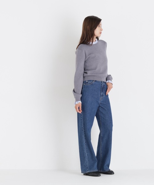 NATURAL BEAUTY BASIC(ナチュラルビューティーベーシック)の「ストライプフリルネックニット(ニット/セーター・レディース・グレー系その他/レッド系その他2/ネイビー系・FREE)」の6枚目の写真