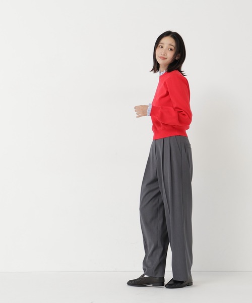 NATURAL BEAUTY BASIC(ナチュラルビューティーベーシック)の「ストライプフリルネックニット(ニット/セーター・レディース・グレー系その他/レッド系その他2/ネイビー系・FREE)」の16枚目の写真