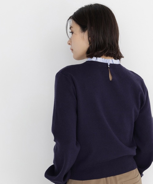 NATURAL BEAUTY BASIC(ナチュラルビューティーベーシック)の「ストライプフリルネックニット(ニット/セーター・レディース・グレー系その他/レッド系その他2/ネイビー系・FREE)」の13枚目の写真