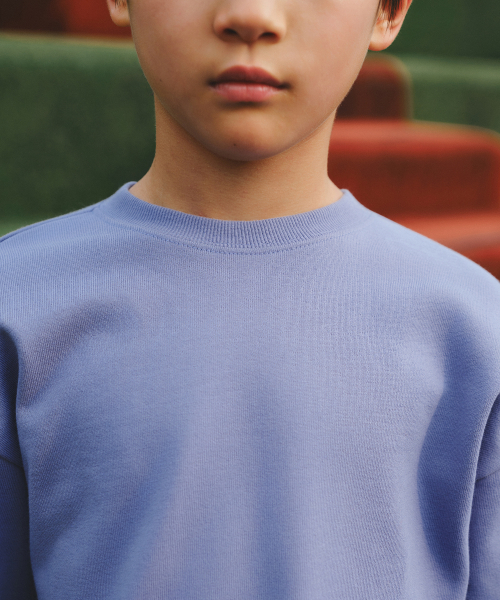 MUSINSA STANDARD KIDS（ムシンサスタンダードキッズ）の「オーバーサイズスウェットシャツ [パープルグレー]（スウェット・レディース・その他・160/150/140/120/130）」の3枚目の写真