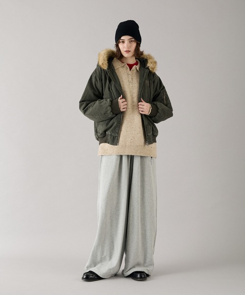 ONCILY(オンシェリー)の「HEART LOGO DUCK FAUX-FUR BLOUSON / ハートロゴダックフェイクファーブルゾン(ブルゾン・メンズ・ブラック/ブラウン/ベージュ/カーキ・SMALL/MEDIUM/LARGE)」の20枚目の写真