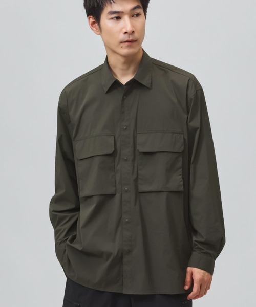 TIGORA(ティゴラ)の「ティゴラ TIGORA 撥水長袖フラップポケットシャツ CORDURA(R)使用(シャツ/ブラウス・メンズ・カーキ/ネイビー/ブラック・S/M/L/LL/3L)」の1枚目の写真