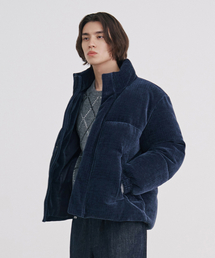ADHOC（アドホック）の「男性 コーデュロイ オーバーサイズ パディング ジャンパー (ネイビー) (HBAUJ20)（ダウンジャケット/コート）」