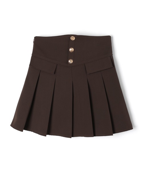 M DOLLY(エムドリー)の「Solene gold button pleats skirt / ソレーヌゴールドボタンプリーツスカート(スカート・レディース・グレー/ブラウン・M/S)」の19枚目の写真