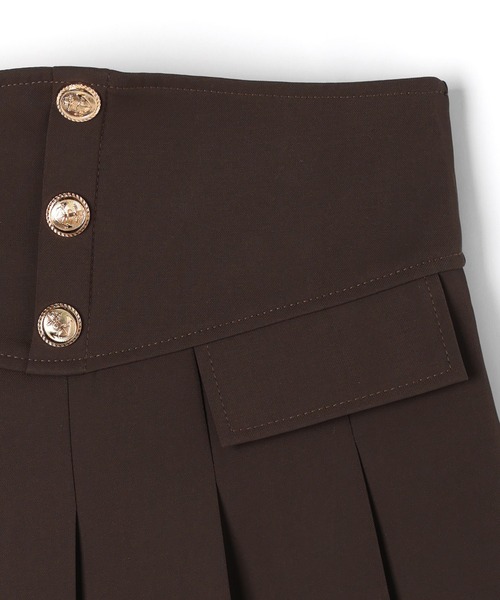M DOLLY(エムドリー)の「Solene gold button pleats skirt / ソレーヌゴールドボタンプリーツスカート(スカート・レディース・グレー/ブラウン・M/S)」の22枚目の写真