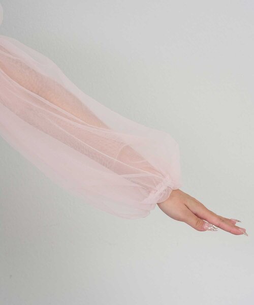 Belle Charme(ベルシャルム)の「【Belle Charme】Tulle Offshoulder Blouse(シャツ/ブラウス・レディース・ブラック/ピンク/アイボリー・FREE)」の16枚目の写真