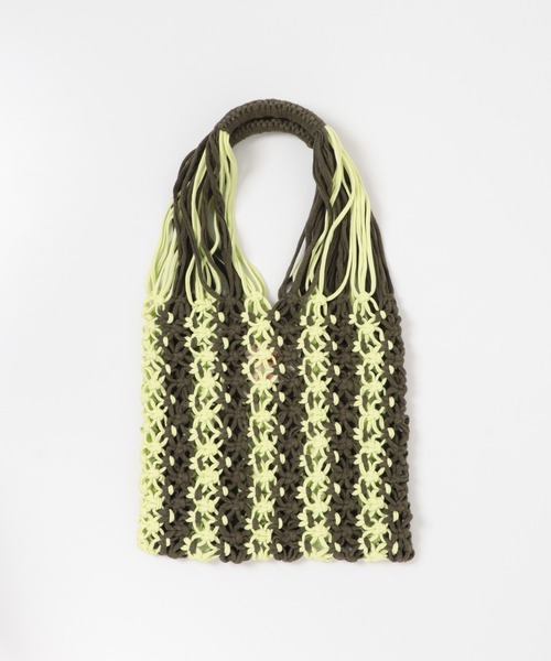 THE GOODLAND MARKET(ザグッドランドマーケット)の「PROJECT 1000 MACRAME NET(ハンドバッグ・レディース・レッド/オリーブ/ピンク/ブルー・ONE)」の2枚目の写真