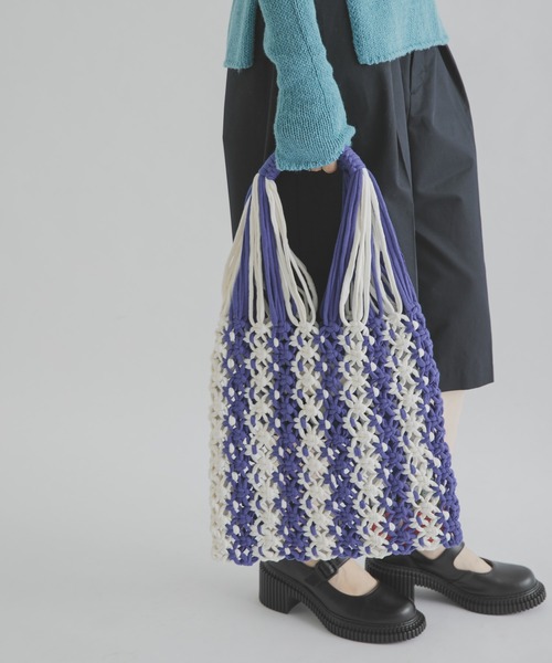 THE GOODLAND MARKET(ザグッドランドマーケット)の「PROJECT 1000 MACRAME NET(ハンドバッグ・レディース・レッド/オリーブ/ピンク/ブルー・ONE)」の1枚目の写真