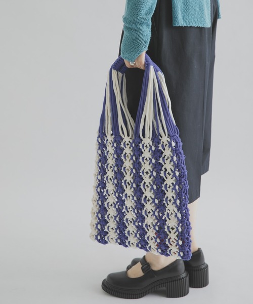 THE GOODLAND MARKET(ザグッドランドマーケット)の「PROJECT 1000 MACRAME NET(ハンドバッグ・レディース・レッド/オリーブ/ピンク/ブルー・ONE)」の14枚目の写真