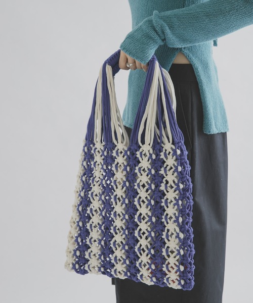 THE GOODLAND MARKET(ザグッドランドマーケット)の「PROJECT 1000 MACRAME NET(ハンドバッグ・レディース・レッド/オリーブ/ピンク/ブルー・ONE)」の15枚目の写真
