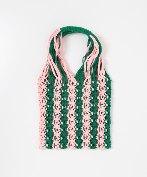 THE GOODLAND MARKET(ザグッドランドマーケット)の「PROJECT 1000 MACRAME NET(ハンドバッグ・レディース・レッド/オリーブ/ピンク/ブルー・ONE)」の9枚目の写真