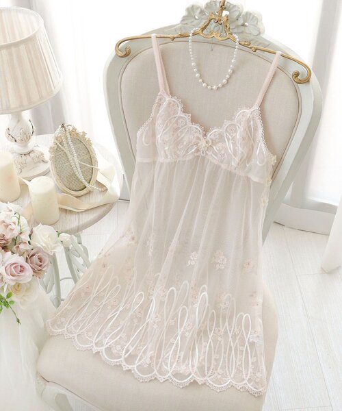 Risa Magli（リサマリ）の「ティターニア スリップ（インナーウェア/肌着・レディース・ベビーピンク/ダークグレー/ブルー・L/M）」の3枚目の写真