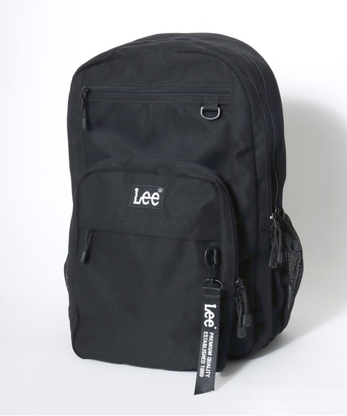 Lee(リー)の「2026AW Lee/リー 撥水 フロントメッシュ ワンポイント刺繍 バックパック テープチャーム付き/リュック/ デイパック 容量23L(バックパック/リュック・レディース・ライトグリーン/ホワイト/パープル/ブラック/ピンク・FREE)」の2枚目の写真
