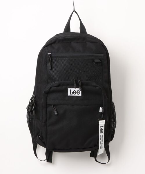 Lee(リー)の「2026AW Lee/リー 撥水 フロントメッシュ ワンポイント刺繍 バックパック テープチャーム付き/リュック/ デイパック 容量23L(バックパック/リュック・レディース・ライトグリーン/ホワイト/パープル/ブラック/ピンク・FREE)」の6枚目の写真