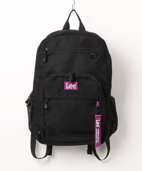 Lee(リー)の「2026AW Lee/リー 撥水 フロントメッシュ ワンポイント刺繍 バックパック テープチャーム付き/リュック/ デイパック 容量23L(バックパック/リュック・レディース・ライトグリーン/ホワイト/パープル/ブラック/ピンク・FREE)」の9枚目の写真