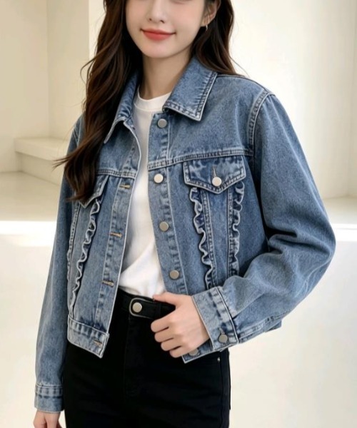semplice(センプリチェ)の「デニムジャケット【韓国ファッション】(デニムジャケット・レディース・ブルー・M/S/L)」の5枚目の写真