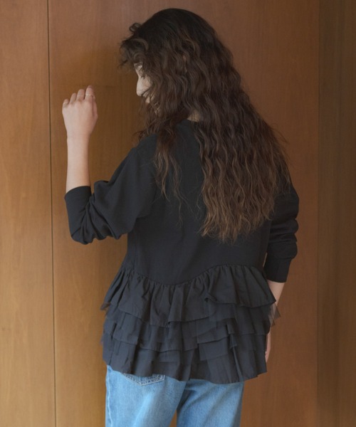 URBAN RESEARCH Sonny Label(アーバンリサーチサニーレーベル)の「『WEB限定』ペプラムチュールフリルカットソー(Tシャツ/カットソー・レディース・オフホワイト/チャコールグレー/ブラック・FREE)」の13枚目の写真