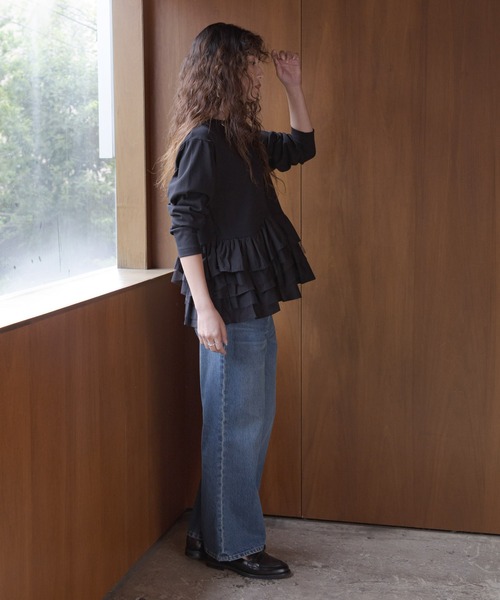 URBAN RESEARCH Sonny Label(アーバンリサーチサニーレーベル)の「『WEB限定』ペプラムチュールフリルカットソー(Tシャツ/カットソー・レディース・オフホワイト/チャコールグレー/ブラック・FREE)」の16枚目の写真