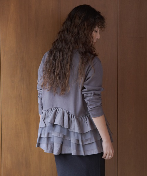 URBAN RESEARCH Sonny Label(アーバンリサーチサニーレーベル)の「『WEB限定』ペプラムチュールフリルカットソー(Tシャツ/カットソー・レディース・オフホワイト/チャコールグレー/ブラック・FREE)」の20枚目の写真